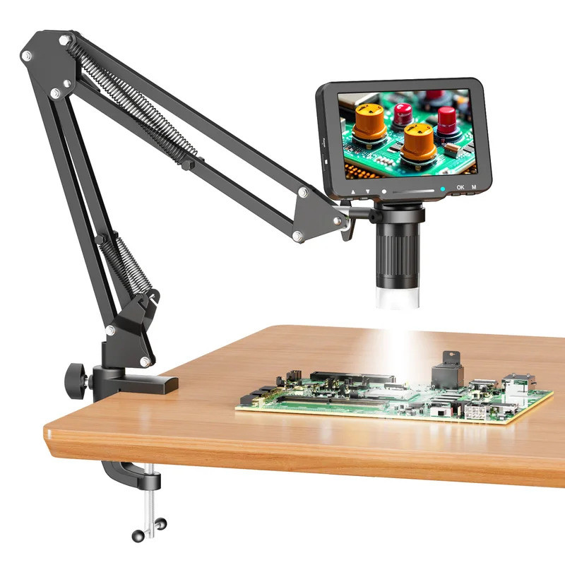 Digital Microscope 1000X 5inch IPS Screen Soldering Microscope with ...