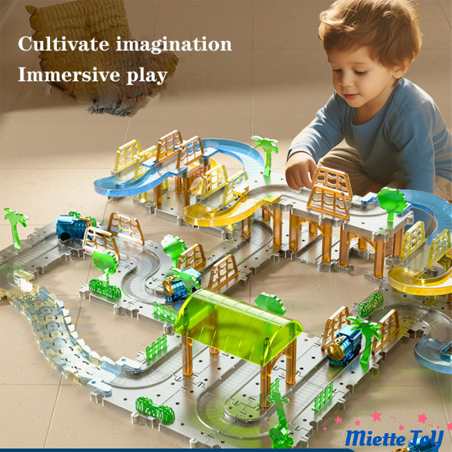 MIE Kids Train Set Toys Electric Track Train DIY Kit Splicing ...