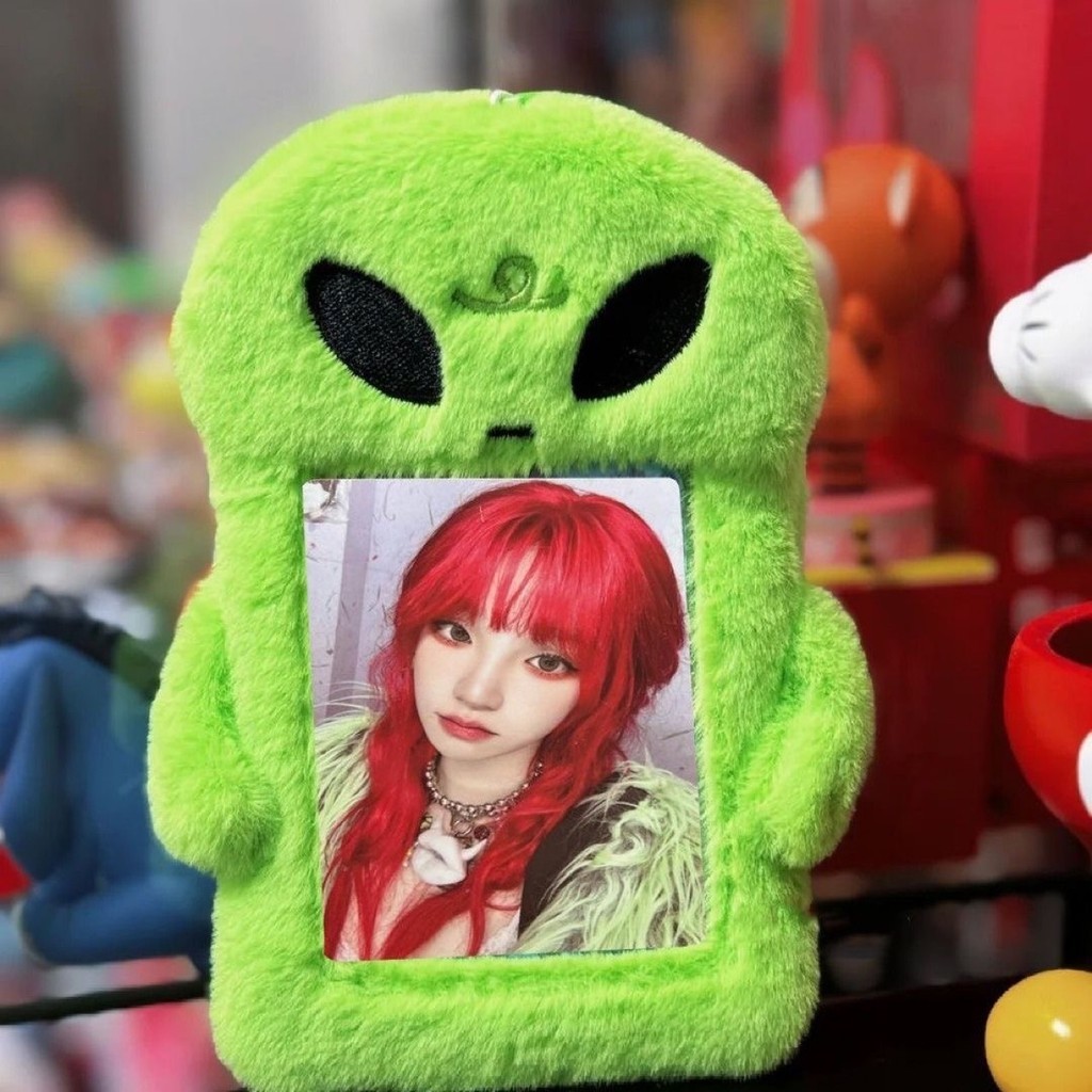 Alien UFO Card Holder Plush Protective Case 3inch Cartoon Little Devil ...