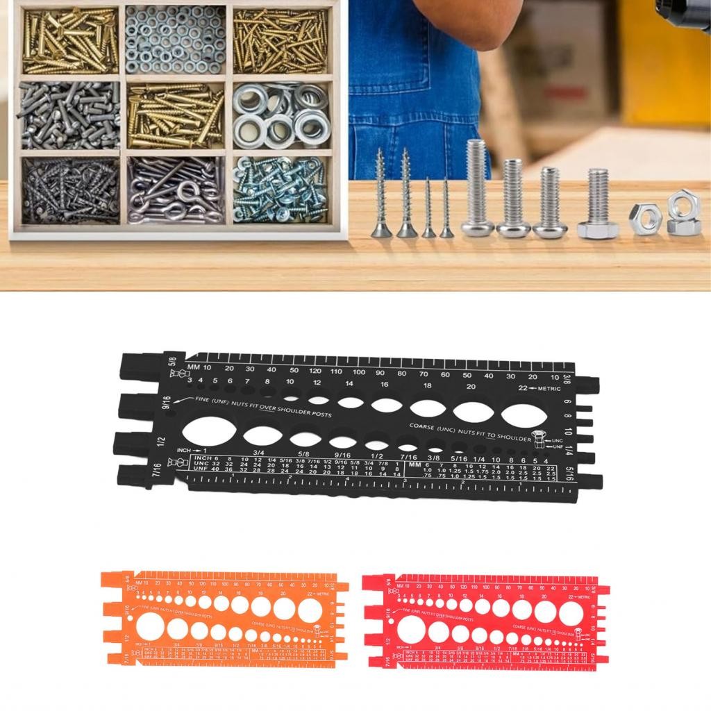 Supergoodsales Nut Bolt Thread Checker Inch Metric Quick Identification ...