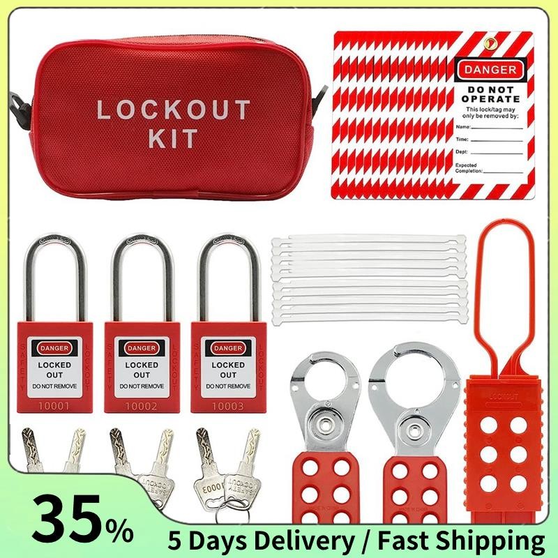 Lockout Tagout Kit Set -Lockout Tagout Tag, Nylon Tie, Nylon Storage ...