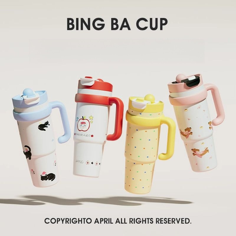 Giant Vacuum Cup with Straw 316 Stainless Steel Thermos Portable Water