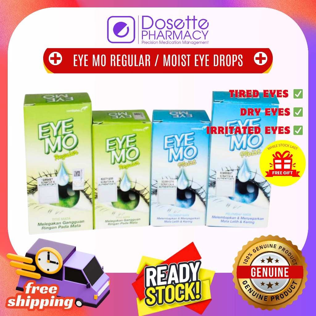 EYE MO REGULAR (GREEN) / MOIST (BLUE) 7.5ML/15ML EYE DROPS UBAT MATA