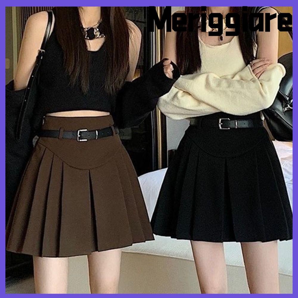 MERIGGIARE Pleated Skirt, High Waisted JK Uniform Half Skirt, 2024 ...