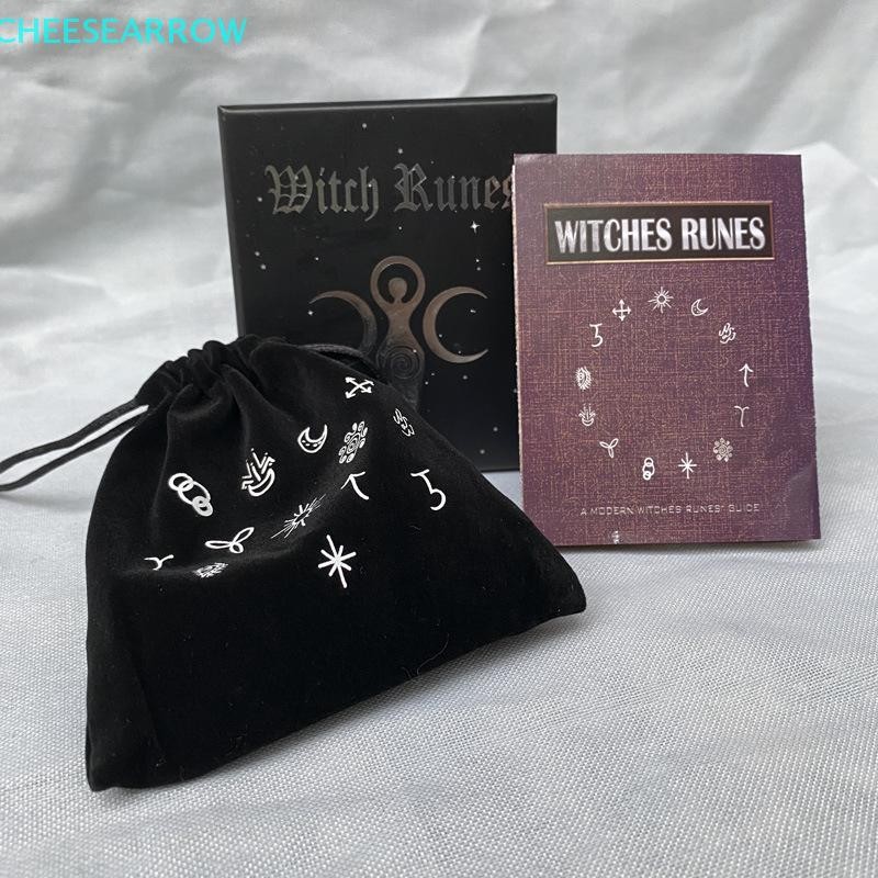 CheeseArrow Wood Runes Stone Set Witches Rune Set 14 PCS Engraved Rune ...
