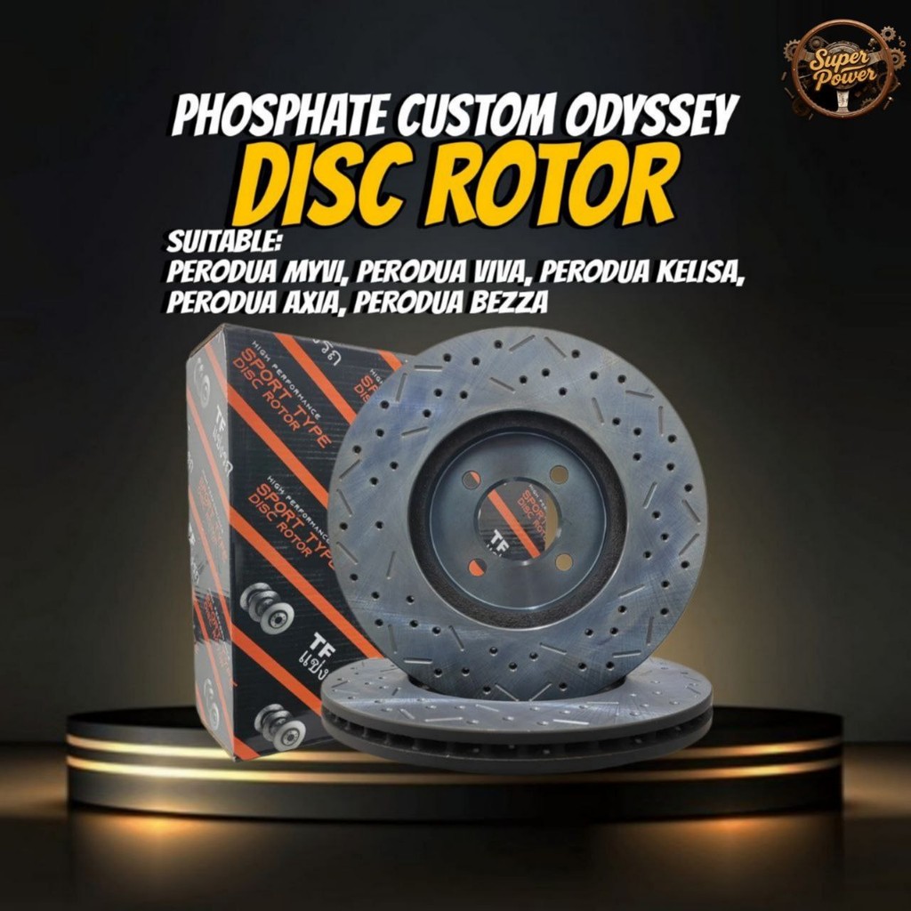 TF SLOTTED&DRILLED DISC ROTOR (FRONT)FOR CUSTOM ODYSSEY(11 INCH ...