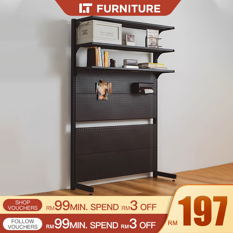 Rak Buku Book Rack Besi Pegboard Organizer book shelf rack DIY Utility ...