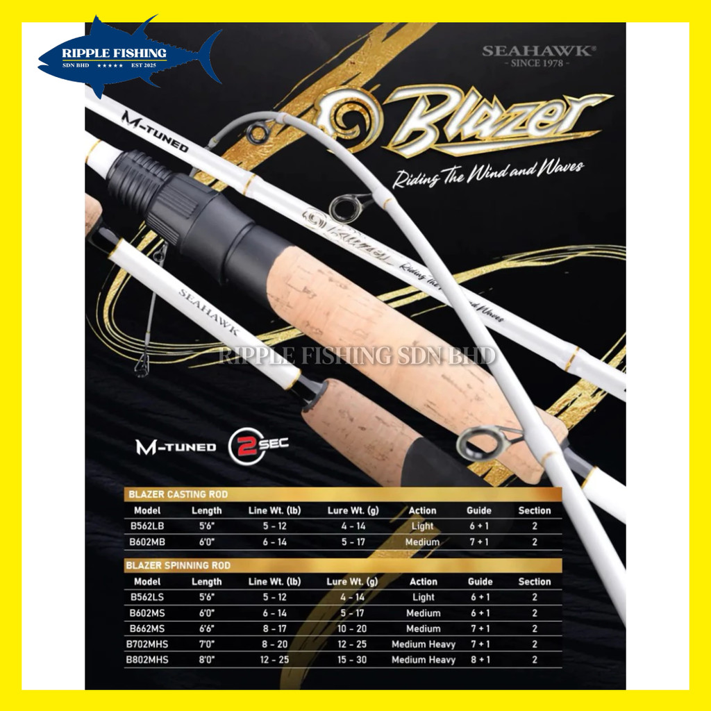 SEAHAWK BLAZER ROD SPINNING/BAITCASTING | Shopee Malaysia