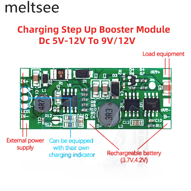 Charging Step Up Booster Module Dc 5v-12v To 9v/12v For 18650 Lithium ...