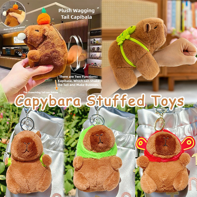 Capybara Creative Wrist Doll 12cm Capybara Tail Can Rotate Stuffed Toys ...