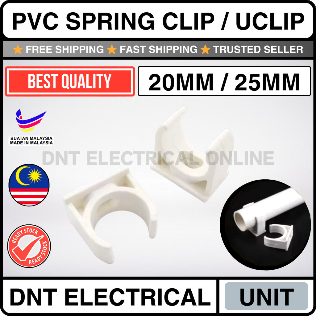 20mm & 25mm Pvc Spring Clip Saddle / Conduit U Clip / Wiring Pvc Saddle ...
