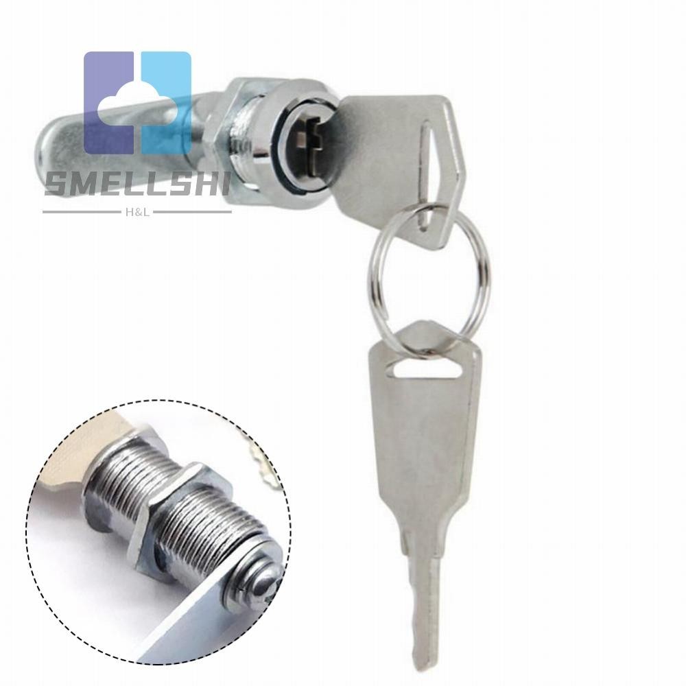 Moicstiy 6 Pack 3/4 Inch Cabinet Cam Lock with Keys, Chrome Finish | Cylinder Cam Latch, Zinc