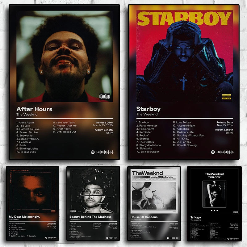 Pop Rap Music Album Cover The Weeknd Poster Aesthetic Rapper Hip Hop ...