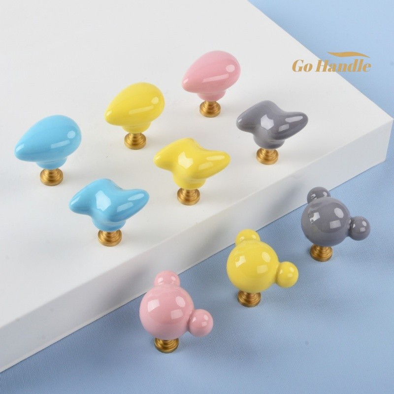 Brass Handle Children'S Room Ceramic Handle Closet Door Handle Cute ...