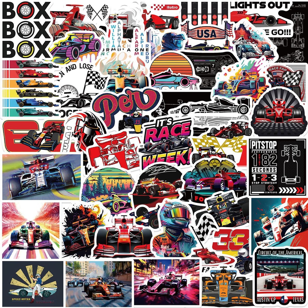 50PCS F1 Formula One Racing Waterproof Graffiti Stickers For Luggage ...
