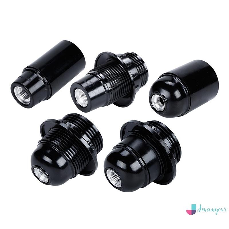 [Jonsunyour] Black E27 Selflocking Bakelite Lamp Holder E14 Cap Screw