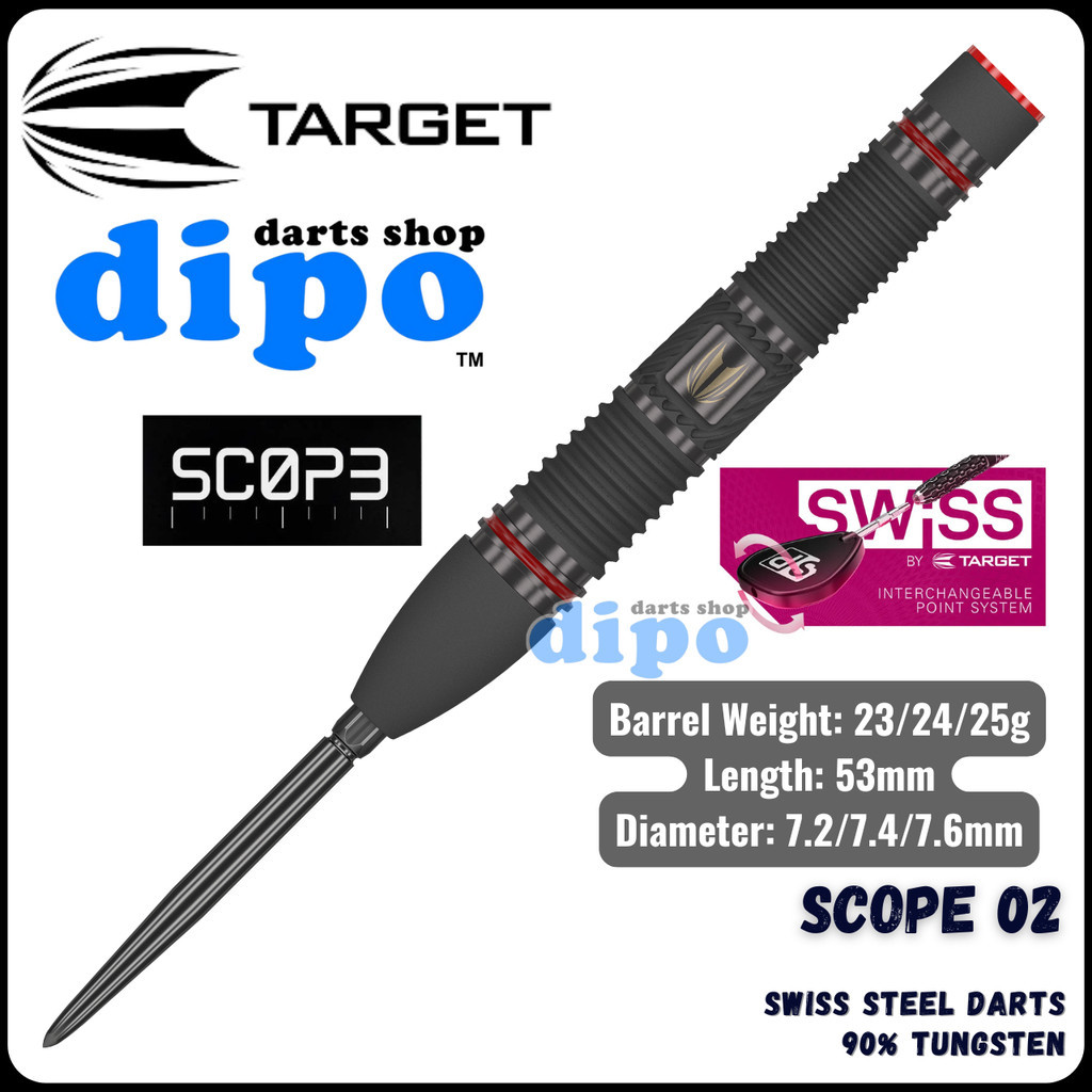 TARGET SCOPE 02 (90% Tungsten) - TARGET Swiss Steel Darts | Shopee Malaysia