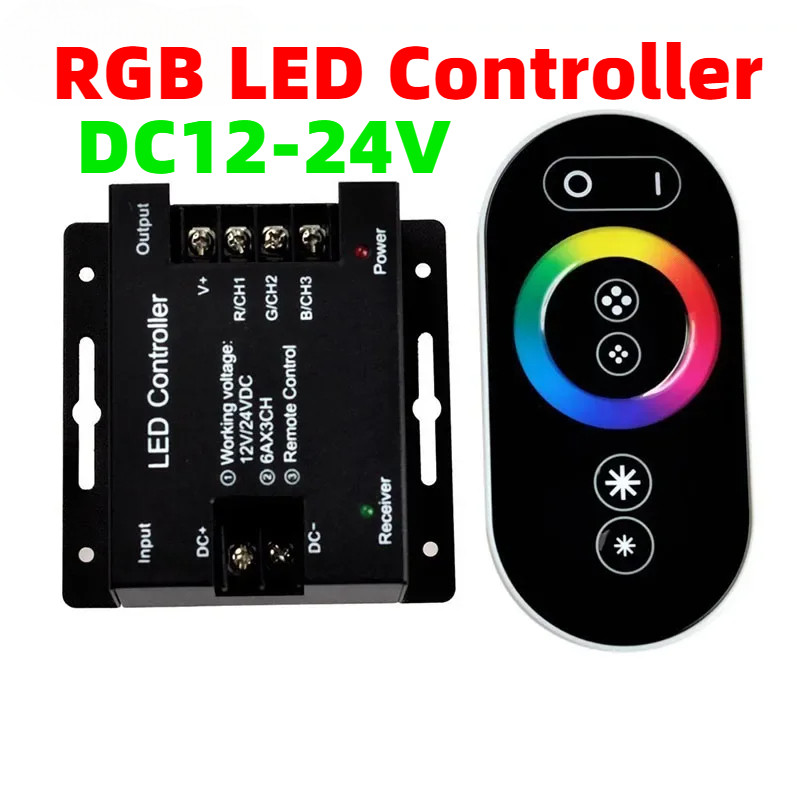 DC12-24V 18A RGB LED Controller RF Remote Wireless Touch Pad Panel ...