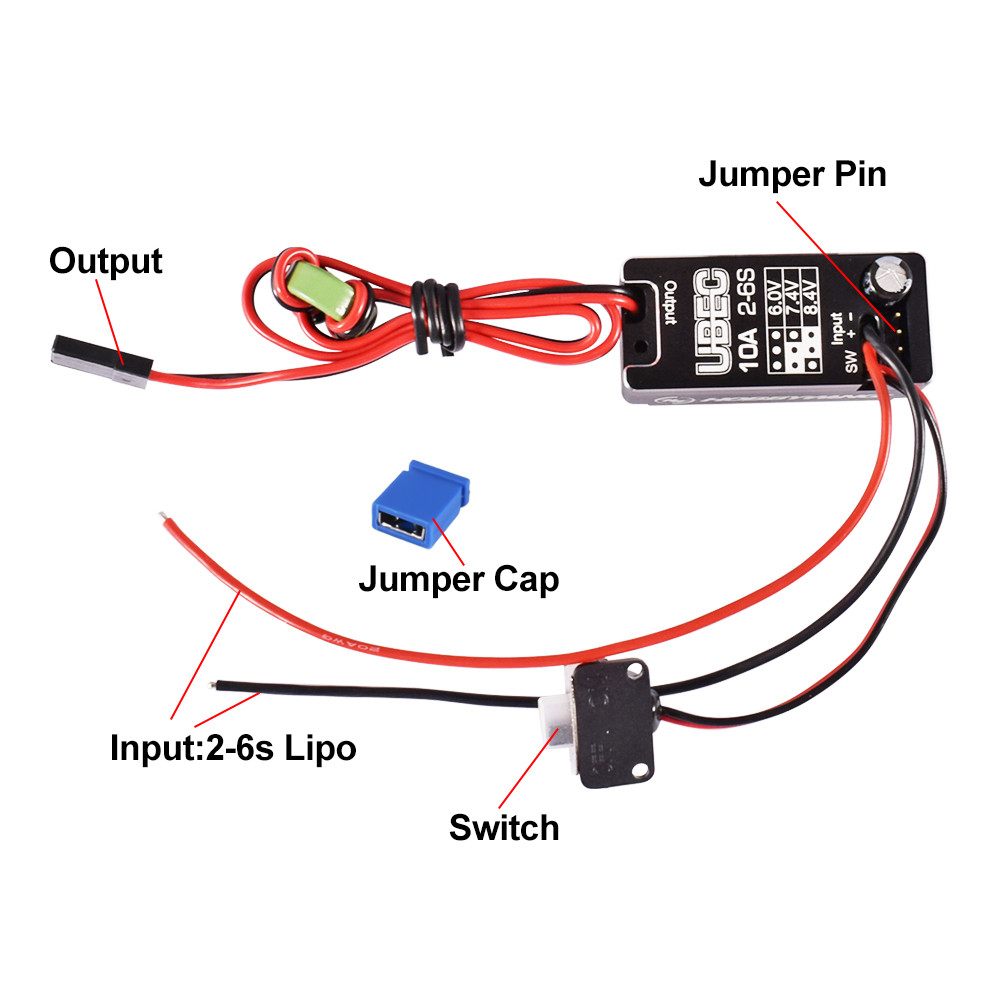 New Hobbywing Waterproof UBEC 10A Voltage Regulator Module 2-6S 6V/7.4V ...