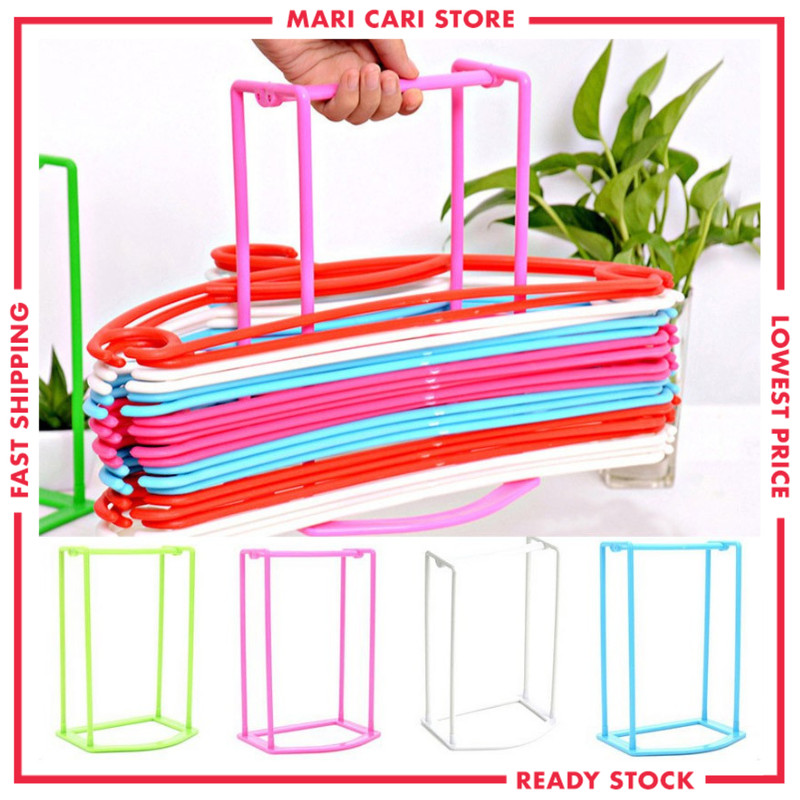 Penyangkut Baju Hanger Portable Plastic Hanger Finishing Rack Home ...
