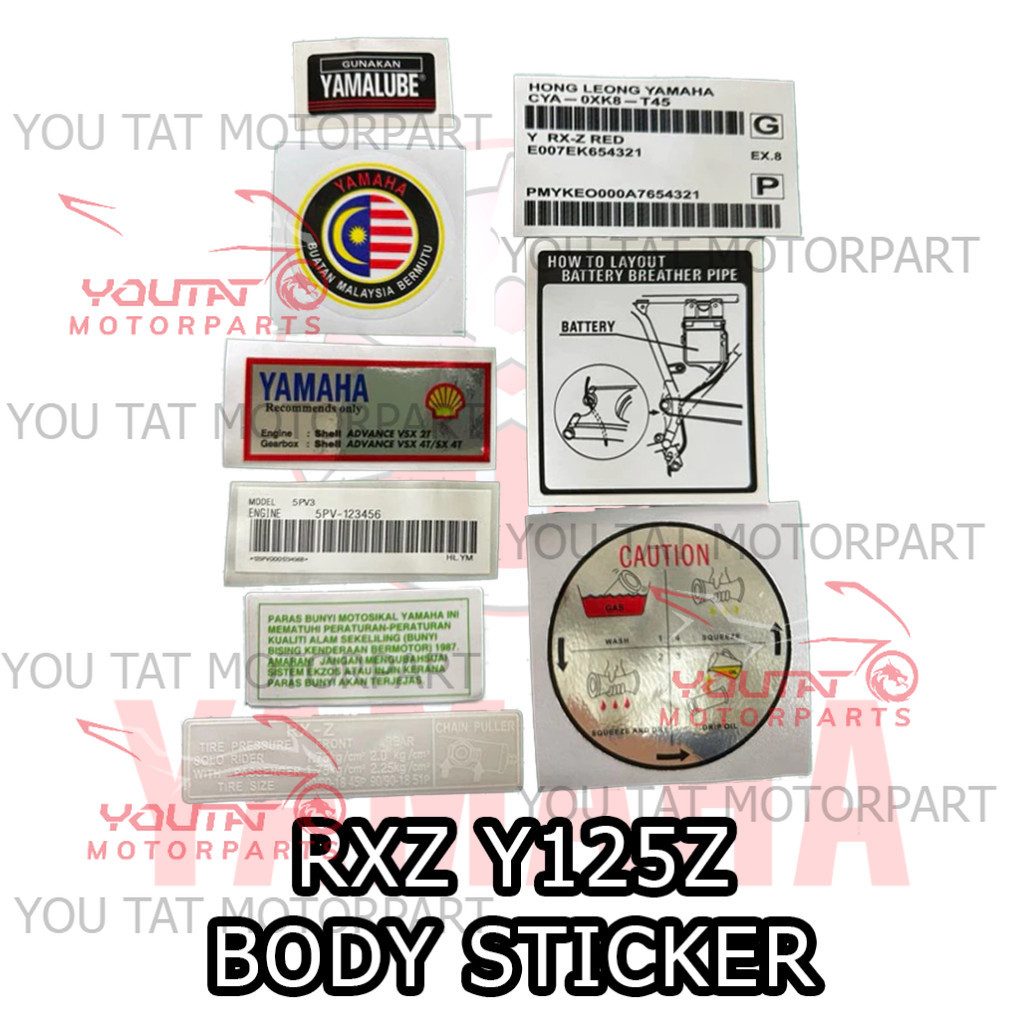 YAMAHA RXZ Y125Z BODY STICKER SMALL STICKER COMBO CHAINCASE STICKER ...