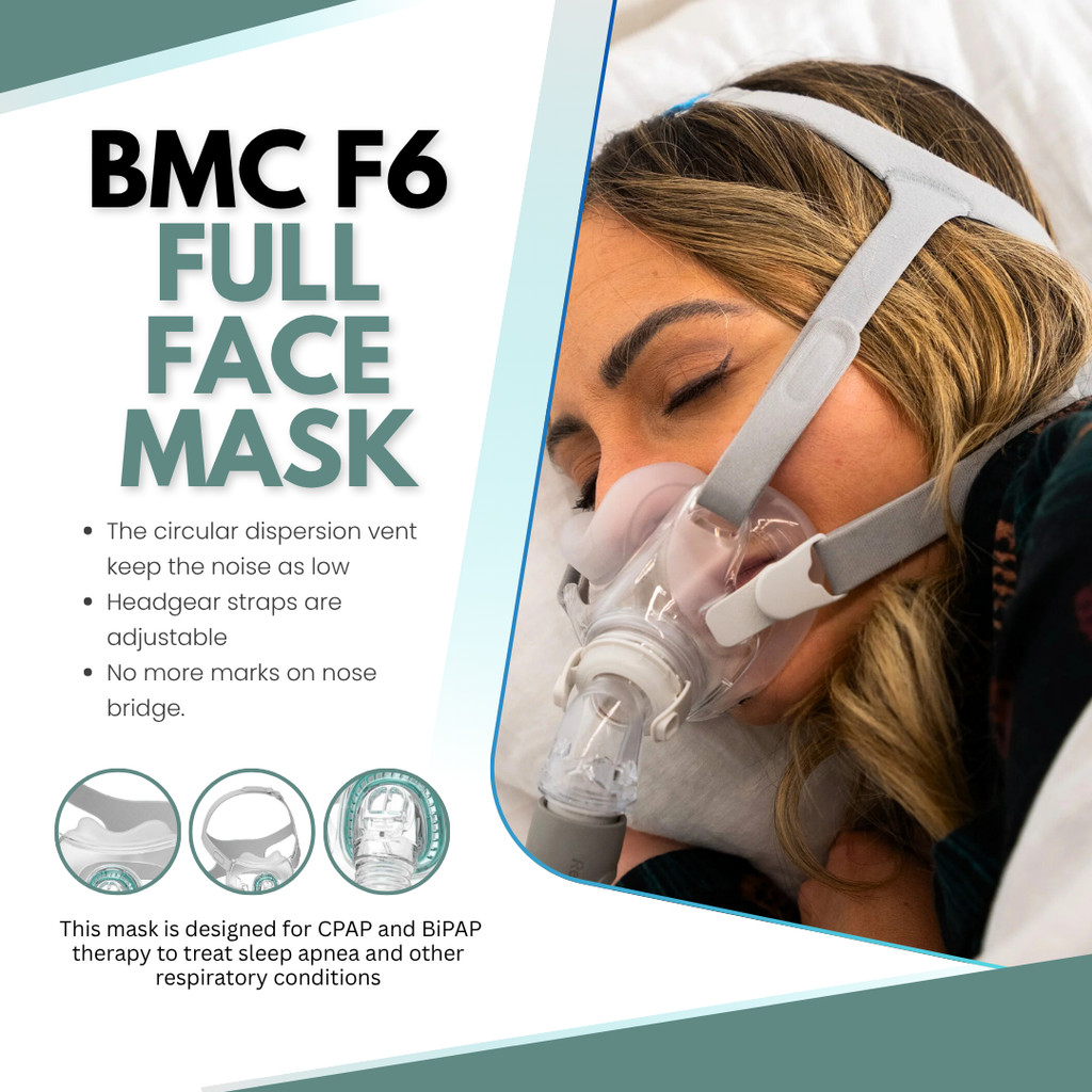 BH Topeng Muka Tidur Berdengkur BMC F6 CPAP BiPAP Mask Face Therapy ...
