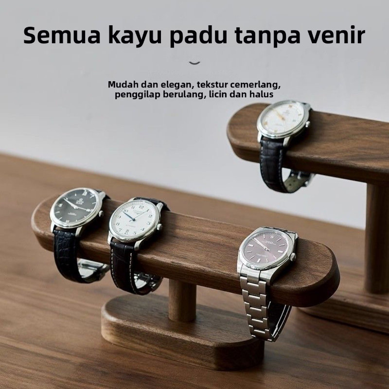 Solid Black Walnut Watch Stand Single-Tier Display Holder for Luxury ...