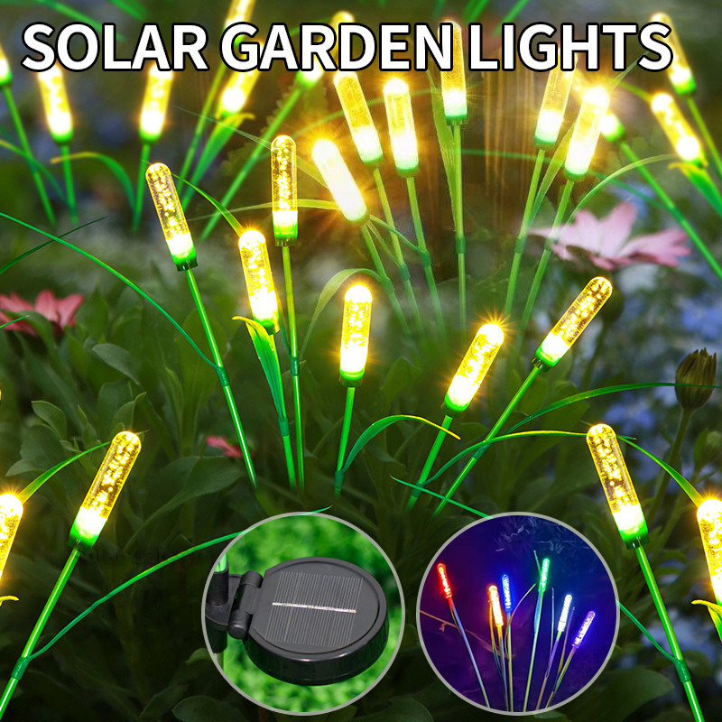 6/10/LED Garden Solar Reed Lights Waterproof LED Landscape Outdoor ...