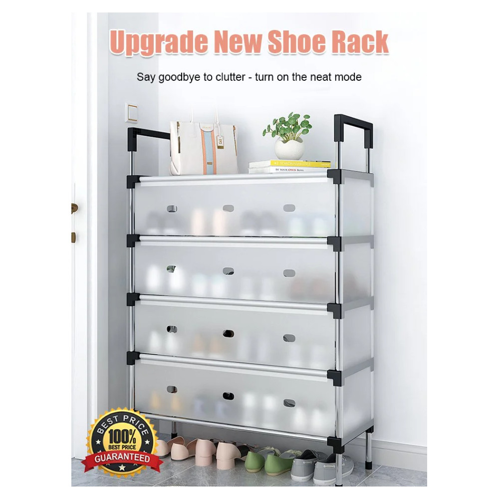 [Easy Install] Space Saving Multi-Layer Dustproof Shoe Rack Plastic ...