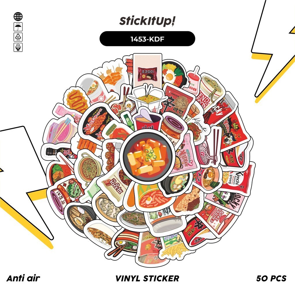 HP 100 Pcs Sticker Pack Korean Delicious Food Cute Aesthetic Vinyl ...