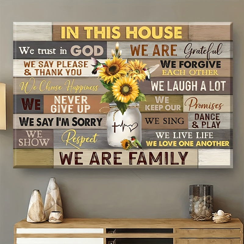 1pc Wooden/Acrylic Material Hanging Sign, Decorative Sign, Sunflower