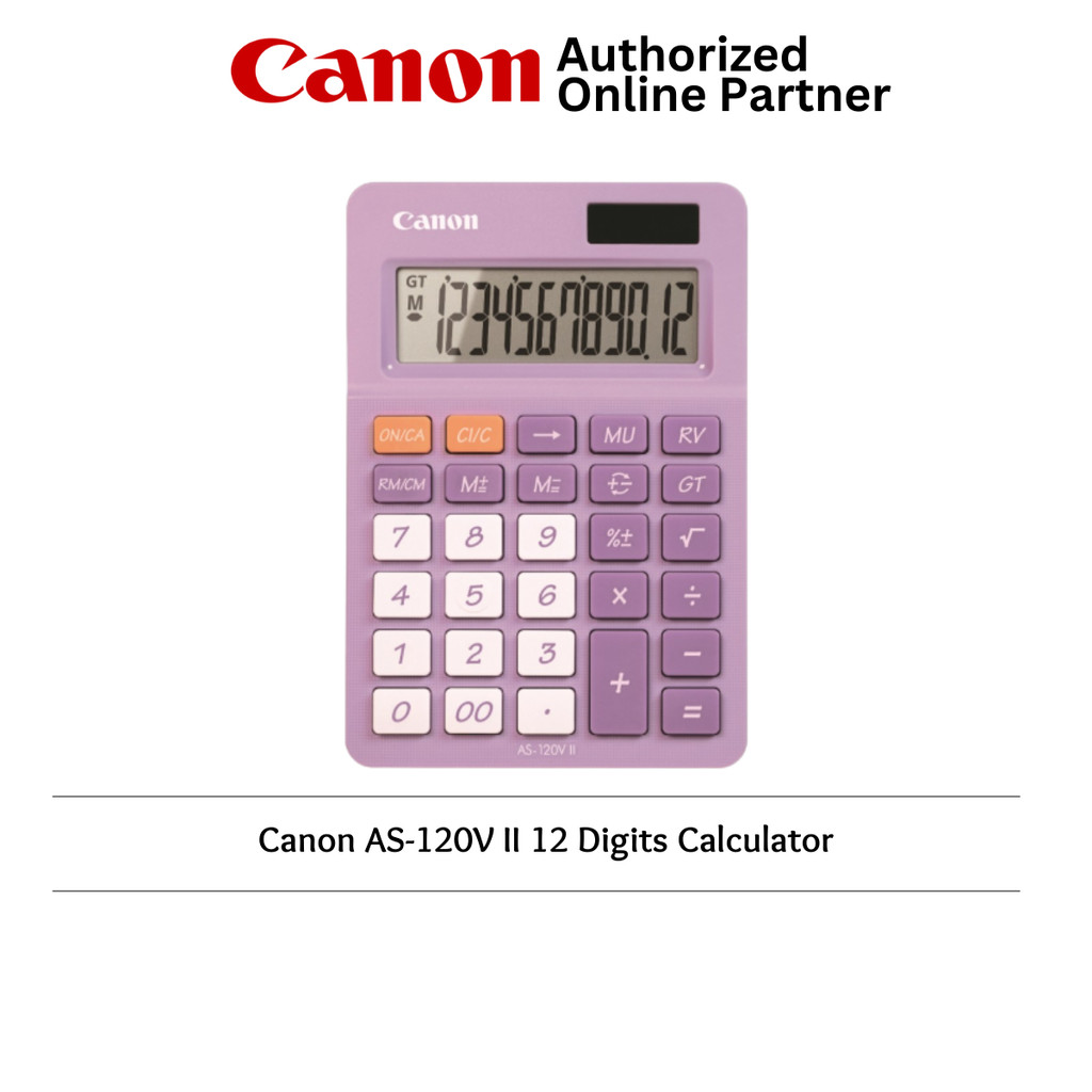 Canon AS-120V II 12 Digits Calculator (Lavender) | Shopee Malaysia