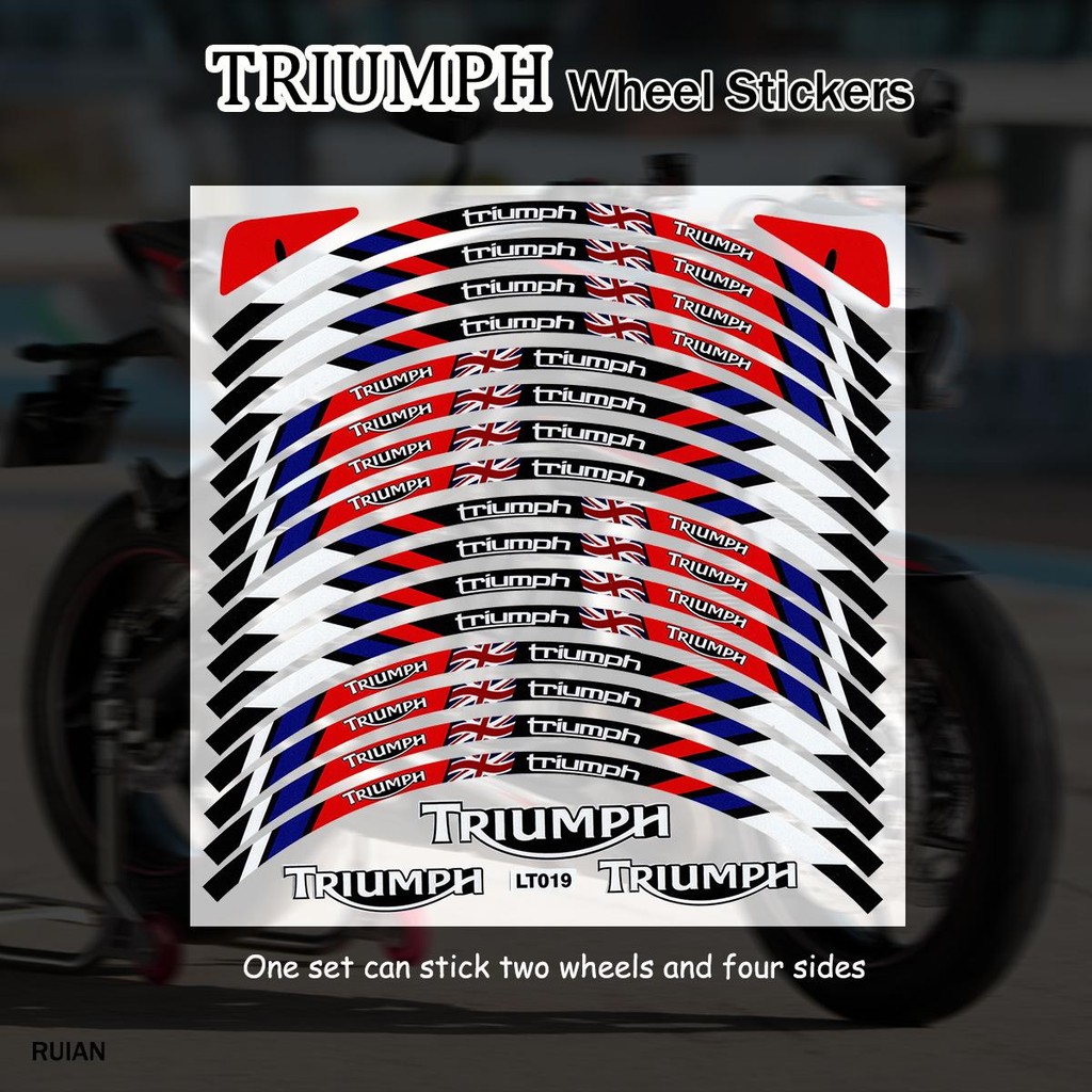 TRIUMPH X2 Pair White Graphics Decal – Motocross, Supermoto, Enduro Bike Stickers