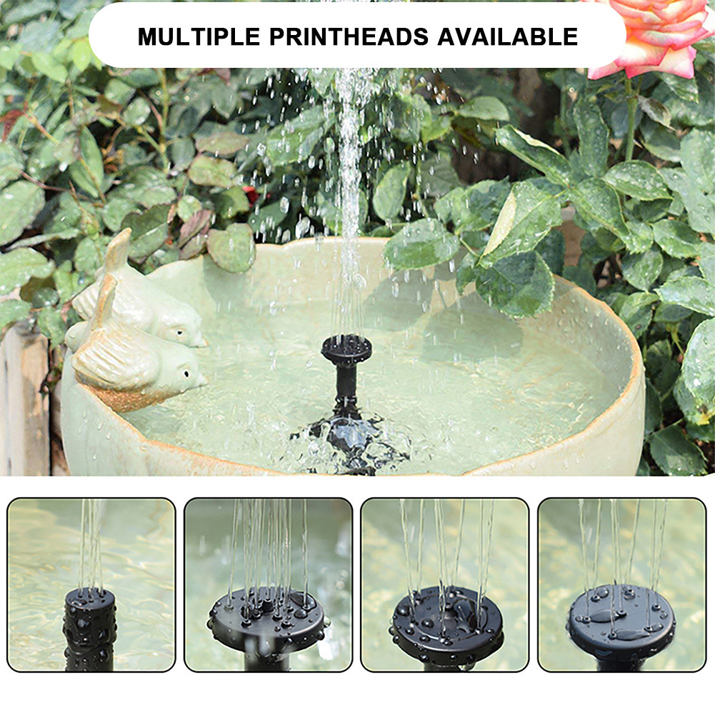5V 1.5W/2.5W DIY Solar Fountains with Nozzles Solar Pond Pumps for Bird