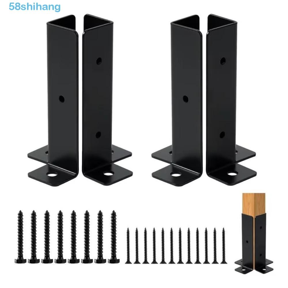 SHIHANG Fence Post Base Support, Heavy Duty Metal Post Base Brackets ...