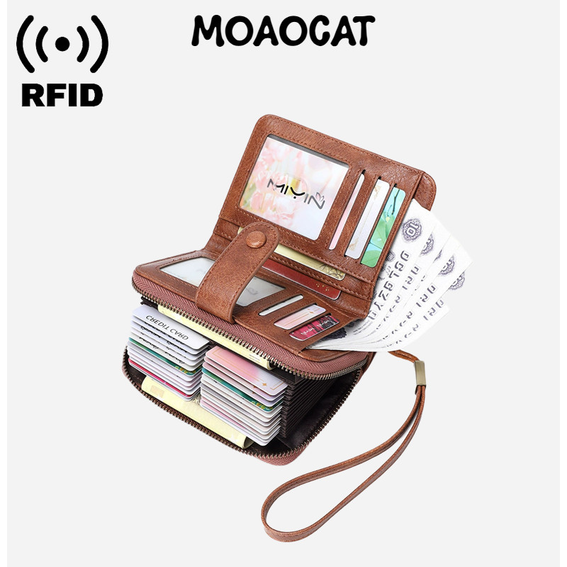 32 Card Slots Credit Card Holder Wallet For Woman RFID Blocking Bifold ...