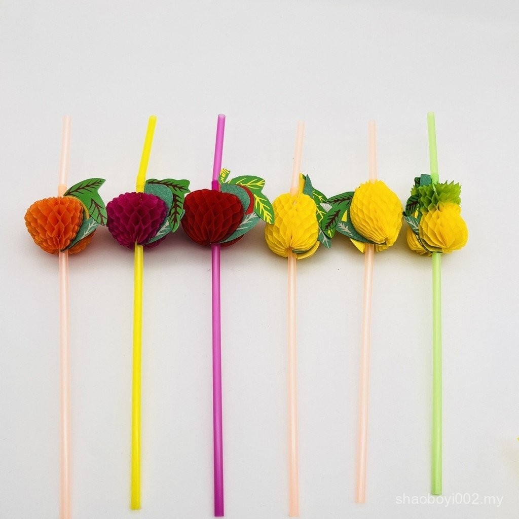 Party Straw Decoration Honeycomb Three-Dimensional Shape Disposable ...