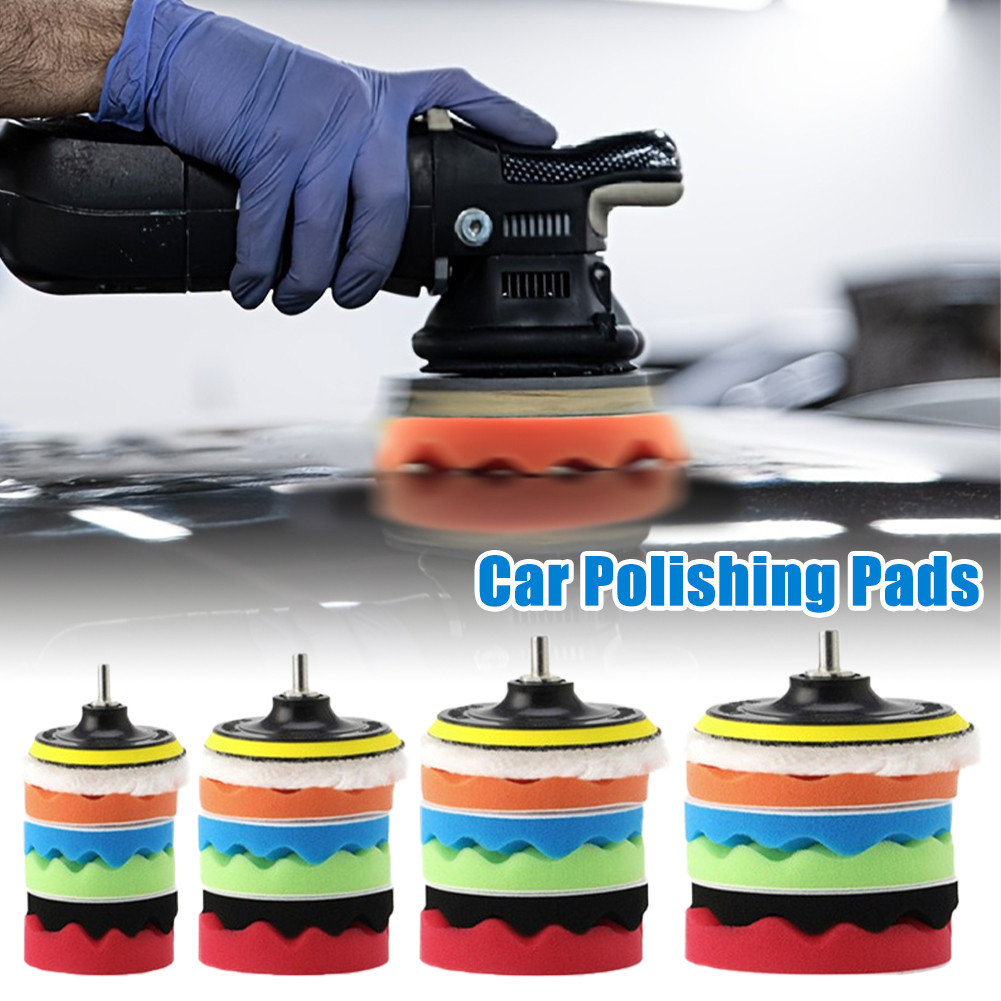 Car Polishing Buffing Pad Kit 8PCS Set Self-Adhesive 3/5/6/7 Inch ...