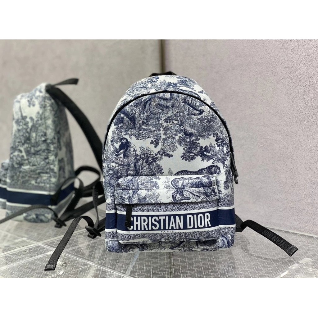 Dior Blue Jungle Nylon Print Backpack Super Mini Backpack Backpack ...