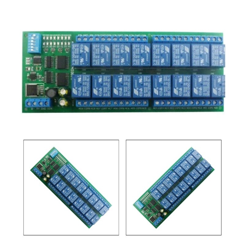 R* 16 Channel DC12V RS485 Relays Module for PLC PTZ Camera Motor LED ...