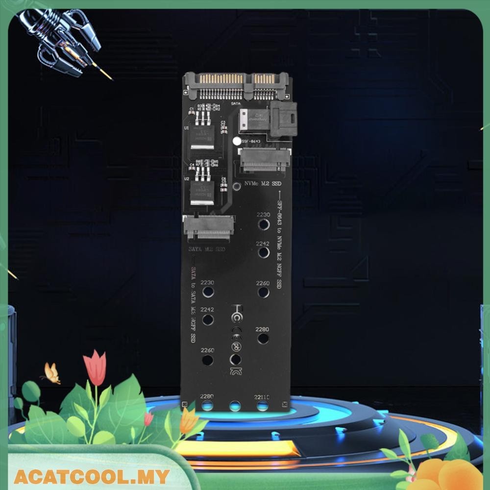 Adaptateur SFF-8643 Vers M.2 U2 NVMe/SATA - Kit De Conversion Pour SSD M.2 Vers Disque 2.5" - Compatible M-Key Et B+M Key - Format 22110/2280/2260/2242/2230