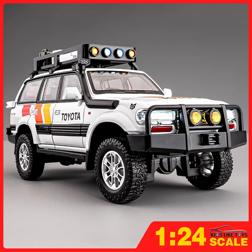 1:24 Toyota Land Cruiser Car Model Alloy Diecast Toy Vehicle Gift Sound