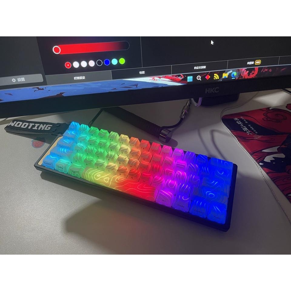 Contour 2.0 LED Translucent Keycap OEM Profile 61/118 Keys PBT Letter ...