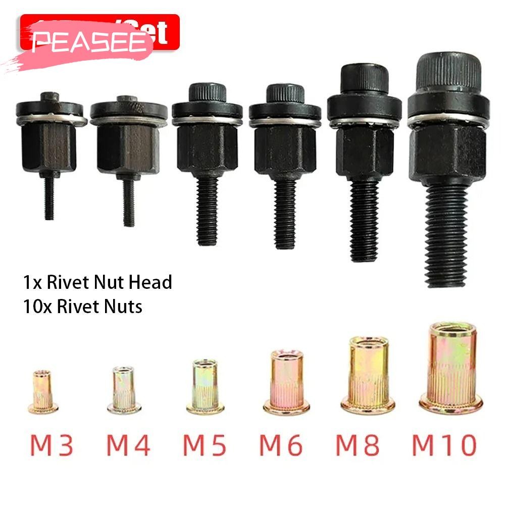 [PEASEE] 11Pcs/Set Hand Rivet Nut, Mandrel Staple For Rivet Nut Torch ...
