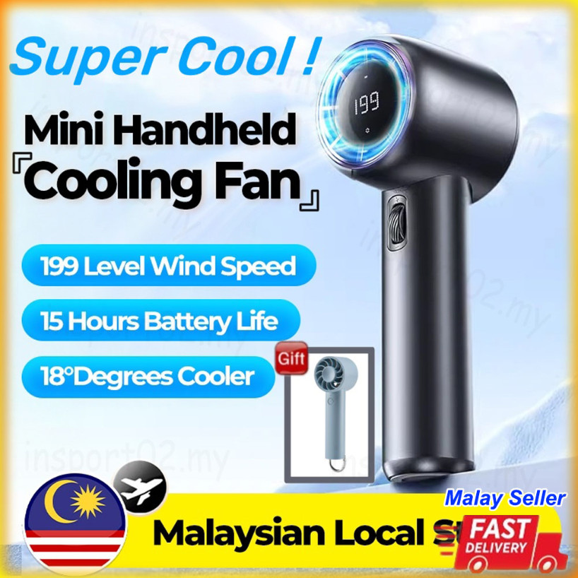 (Buy 1 Get 1) GF02 Handheld Fan 199 Level Strong Wind Portable ...