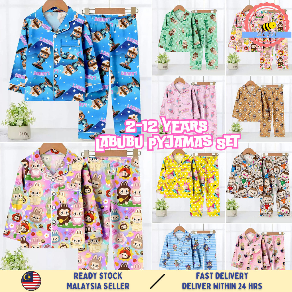 BEEJOY 2-12Years Pop Mart LABUBU Baby Boy Cotton Pyjamas Set Boys Kids ...