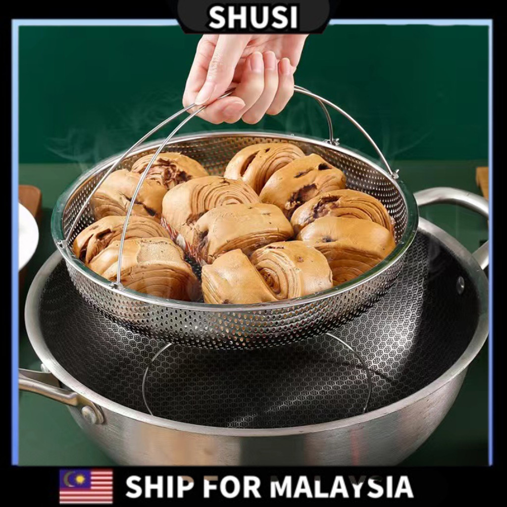 Big Size Multifunctional Steaming Steaming Rice Drain Basket Stainless ...