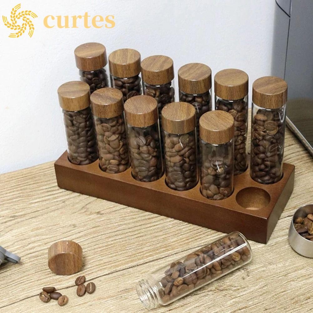 CURTES Tea Tube Display Rack, Convenient With Breathable Lid Coffee ...