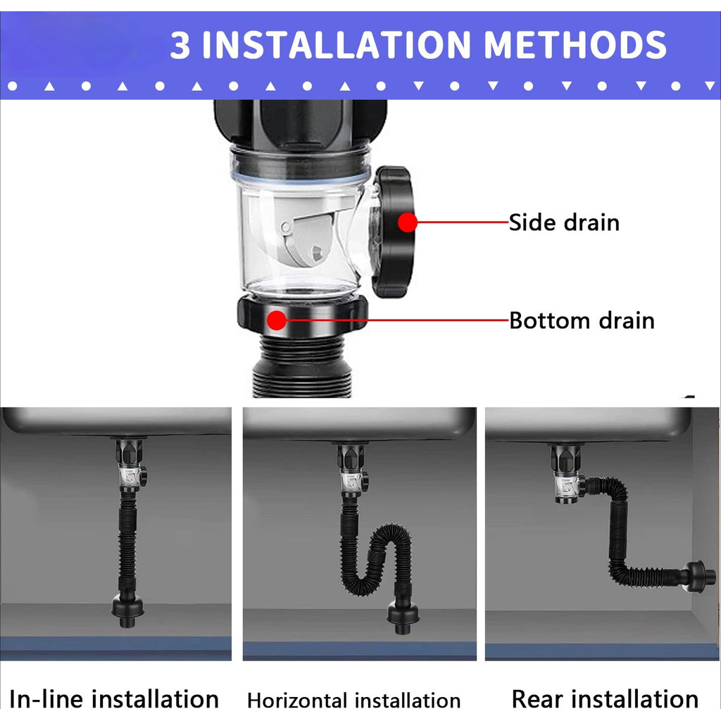 Kitchen sink sewer pipe accessories anti-odor leak-proof high ...
