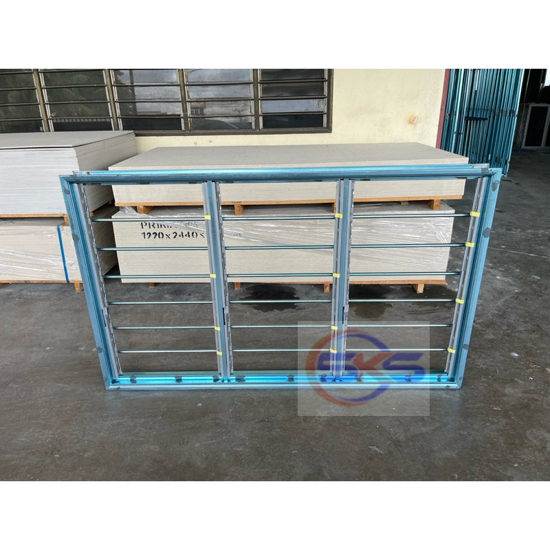 SKS Metal Window Frame 1800mm(W) x 1100mm(H) 7D3L Aluzinc Adjustable ...